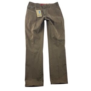 Meyer Dublin Trousers Mens Size 48 Brown Flat Front Chinos Pants